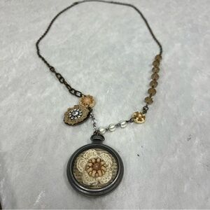 Pendant necklace cottagecore feminine unique jewelry vintage look Flawed